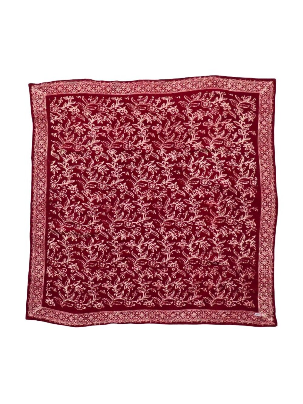 Large 39" Batik Bandana, Cherish, Red White, Wild Rag